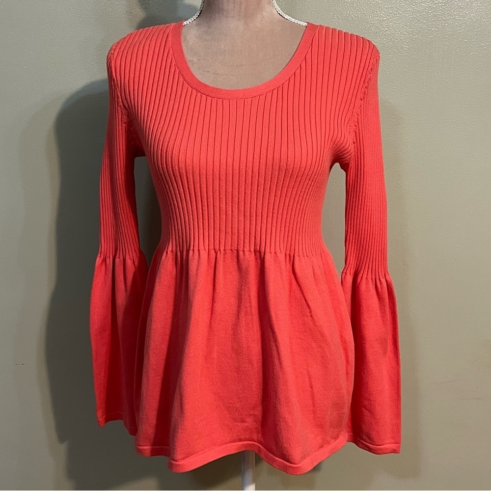 Y2K Chadswick Elegant Coral Ribbed Women's Top Knit M New